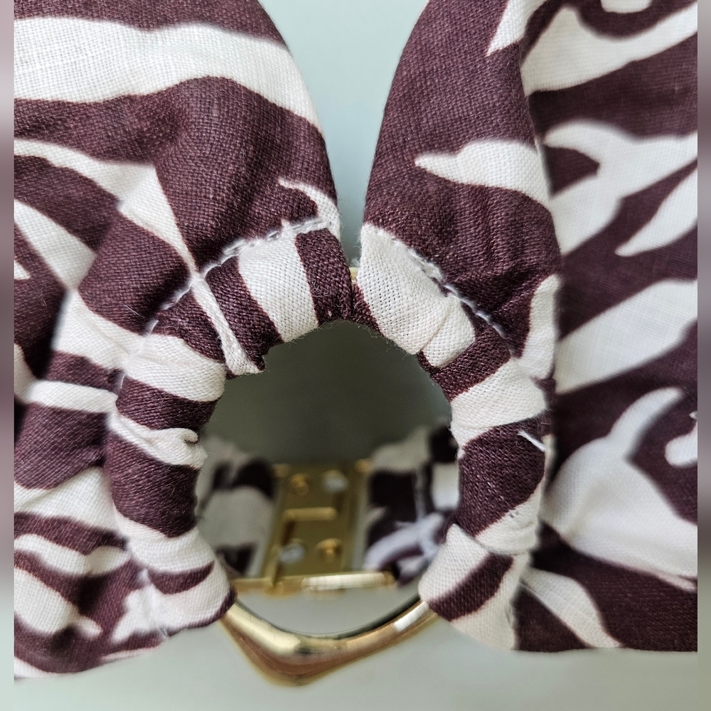 RUMER Cyrus Crop Top Zebra Print Linen Bustier Bra Top Size M NWT - Picture 3 of 9